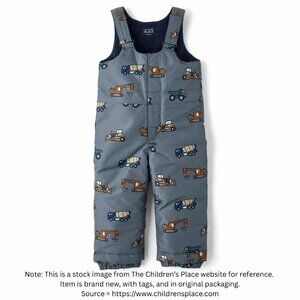 The Children’s Place NWT Toddler Construction Vehicle Snow Bib, Size 5T